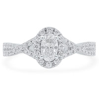 Two Hearts® Joined Path Oval Diamond Engagement Ring