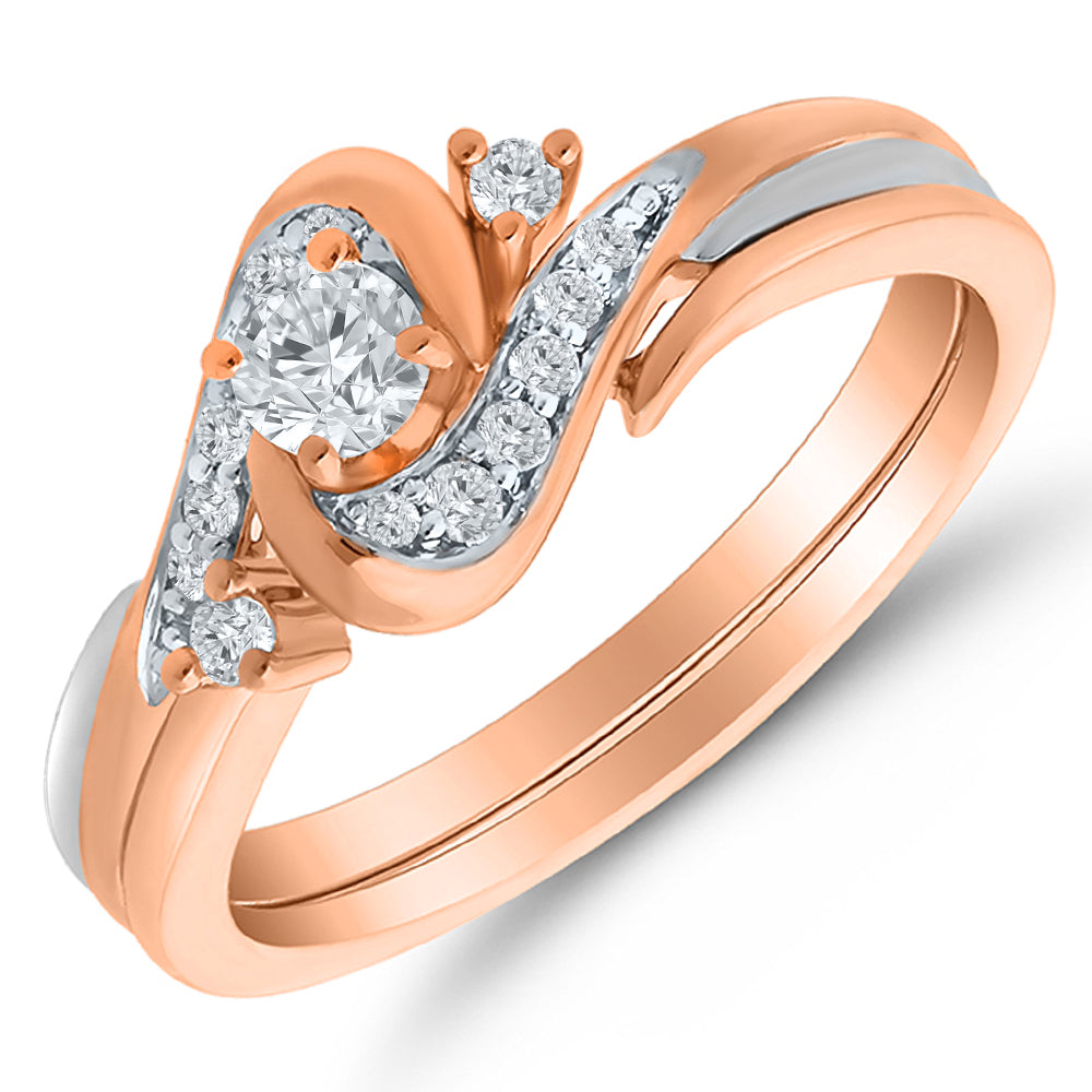 Two Hearts® Rosé Harmony Bridal Set