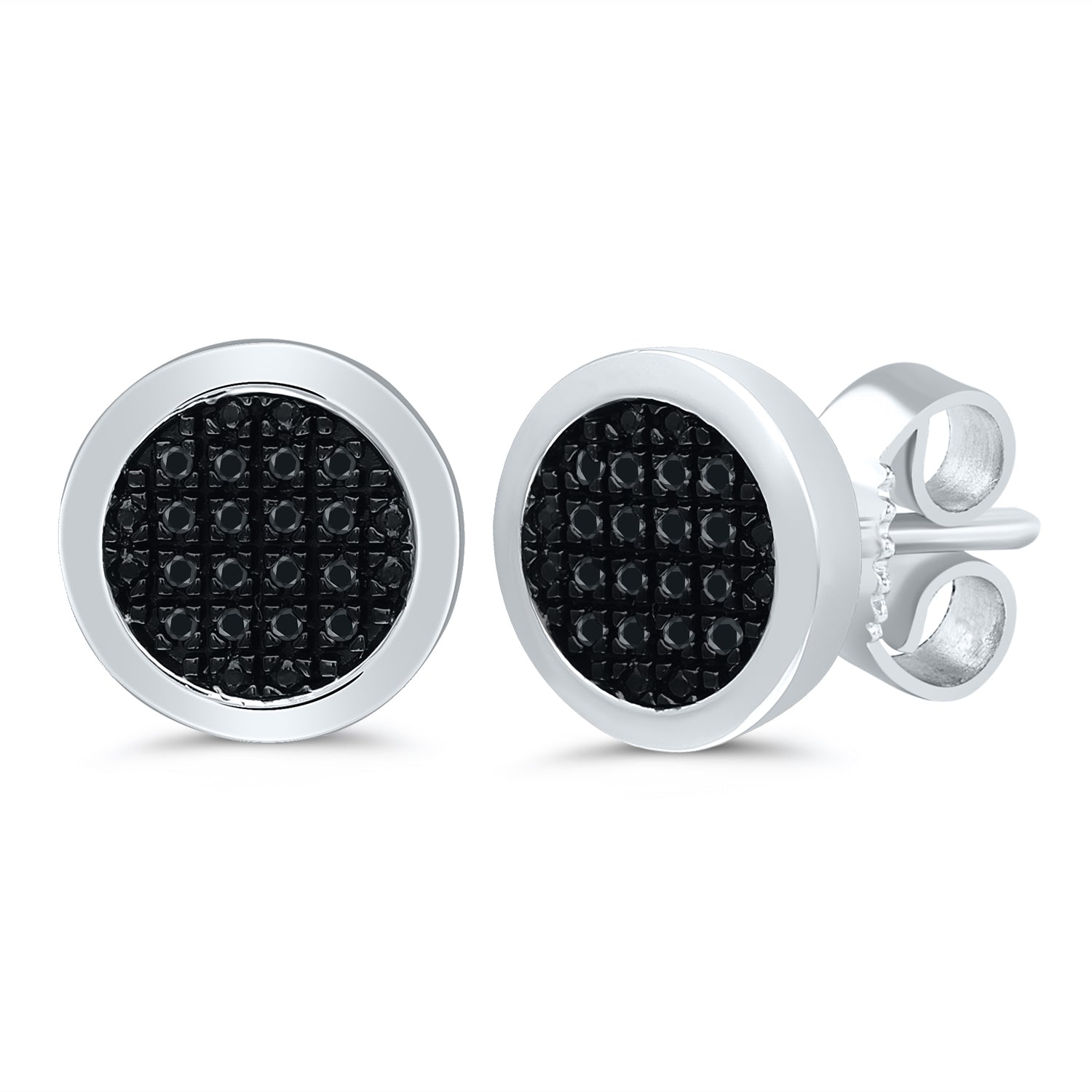 Onyx Grid Black Diamond Studs