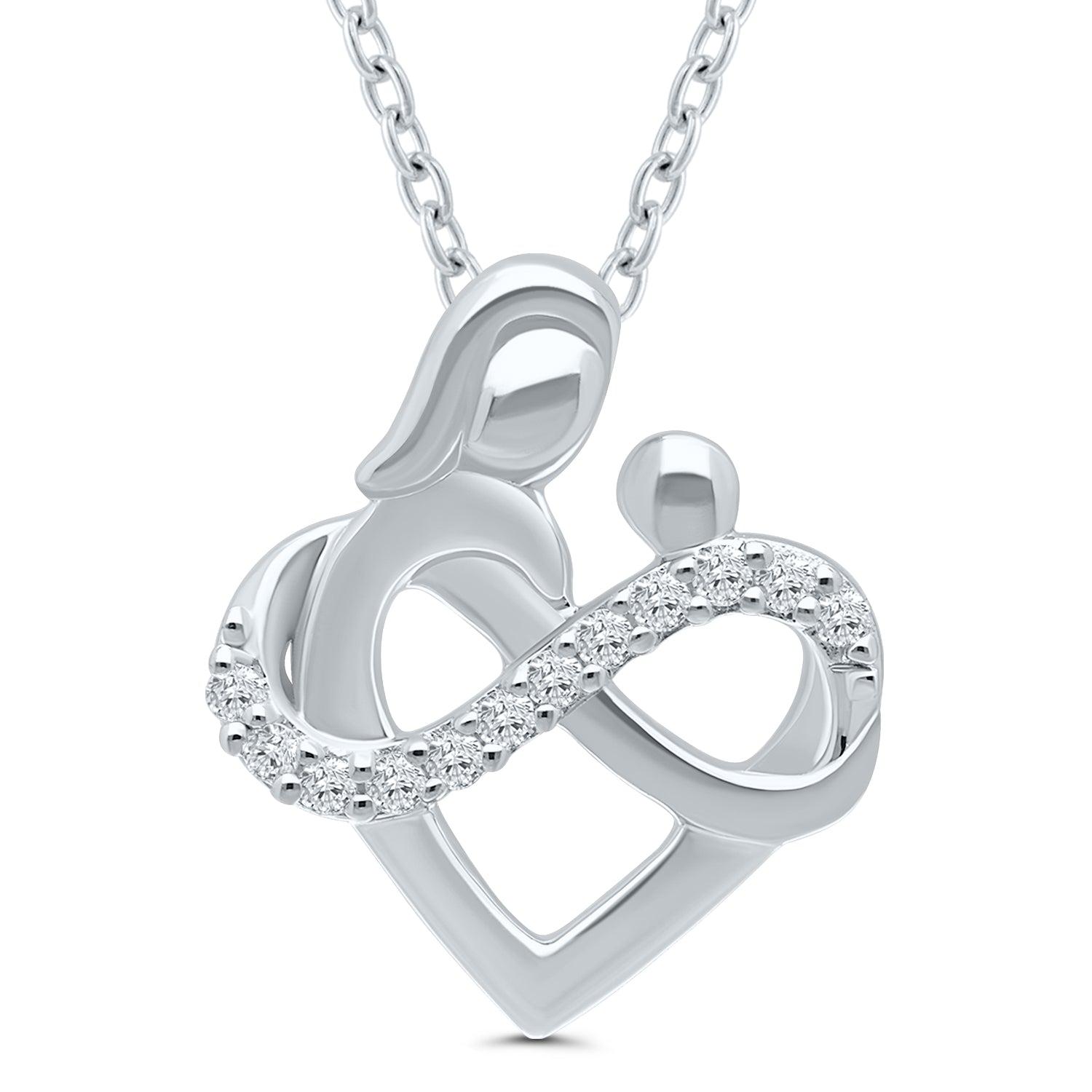Endless Embrace Mother & Child Diamond Pendant