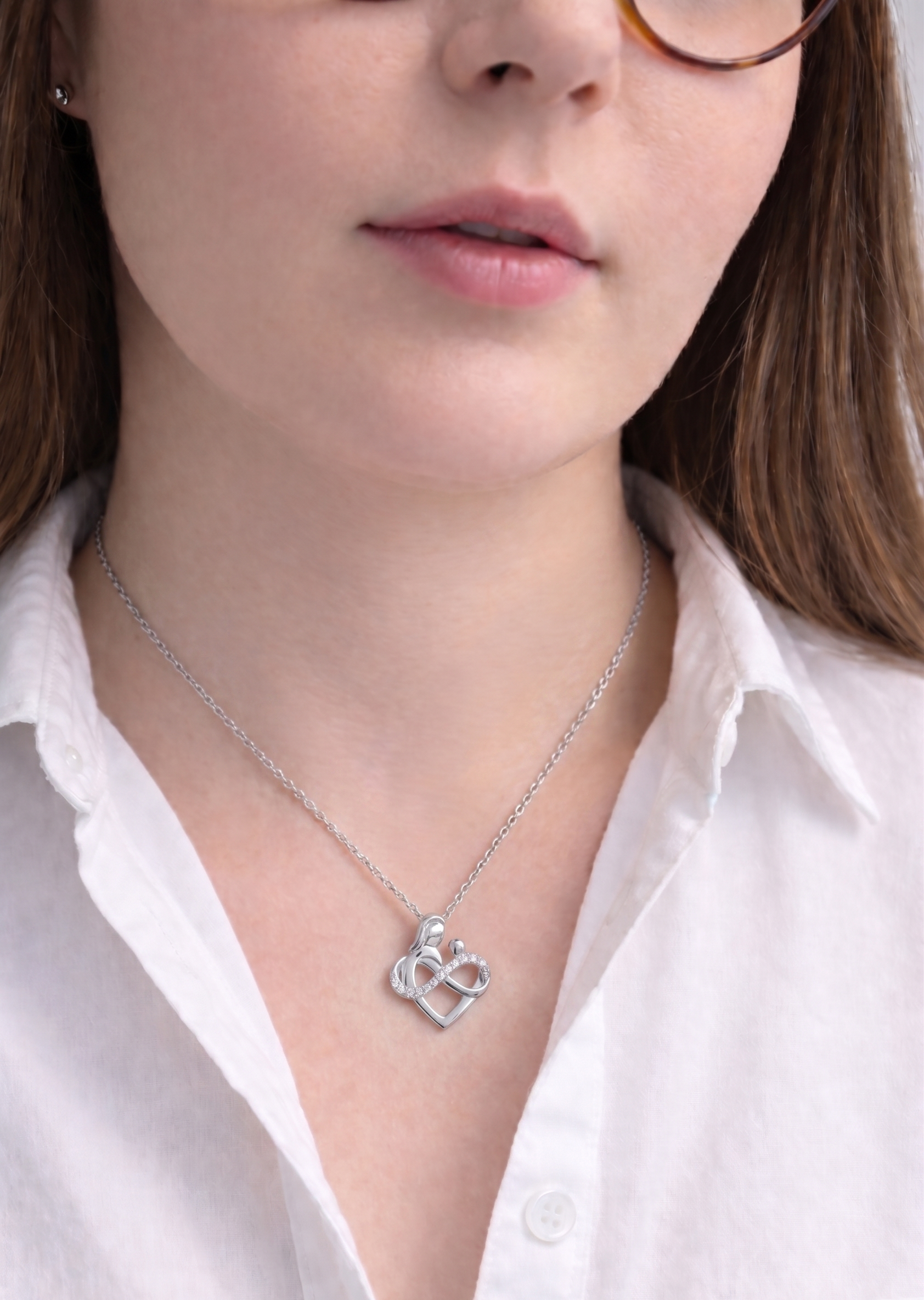 Endless Embrace Mother & Child Diamond Pendant