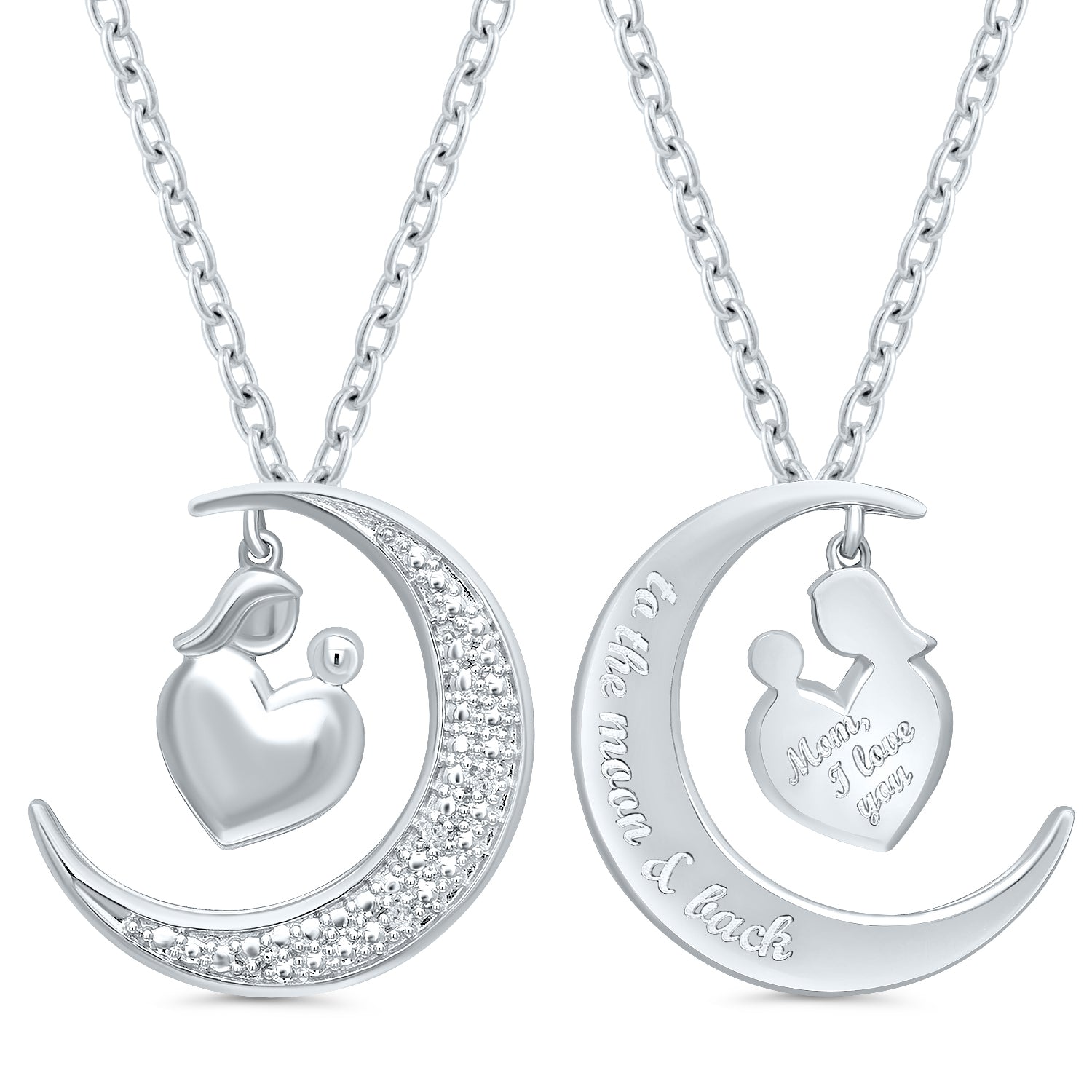 Mother Child Moon Embrace Pendant