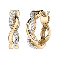 Diamond Twist Hoop Earrings