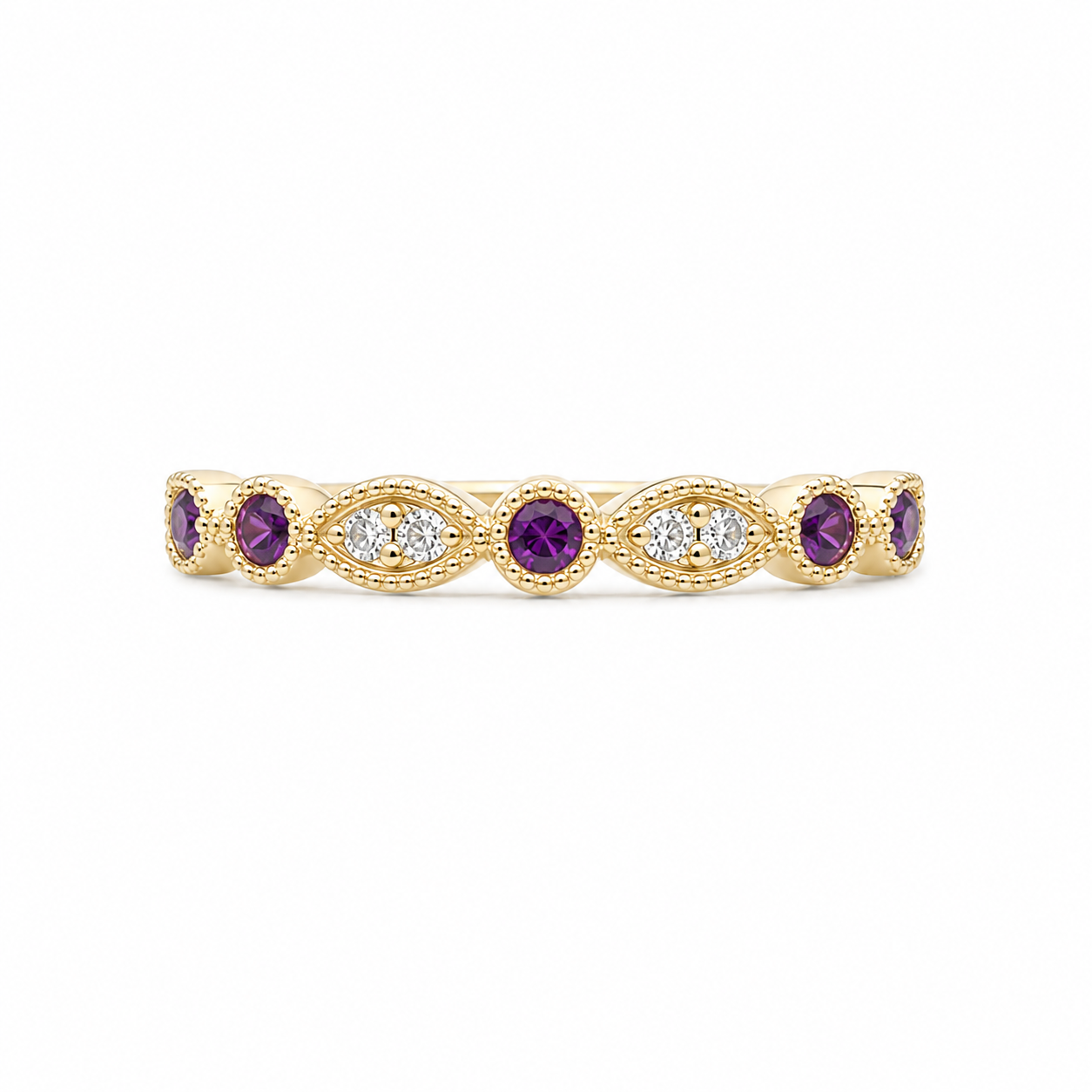 Royal Amethyst Beaded Band