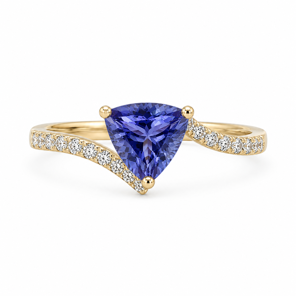 Trillion Tanzanite Bypass Ring