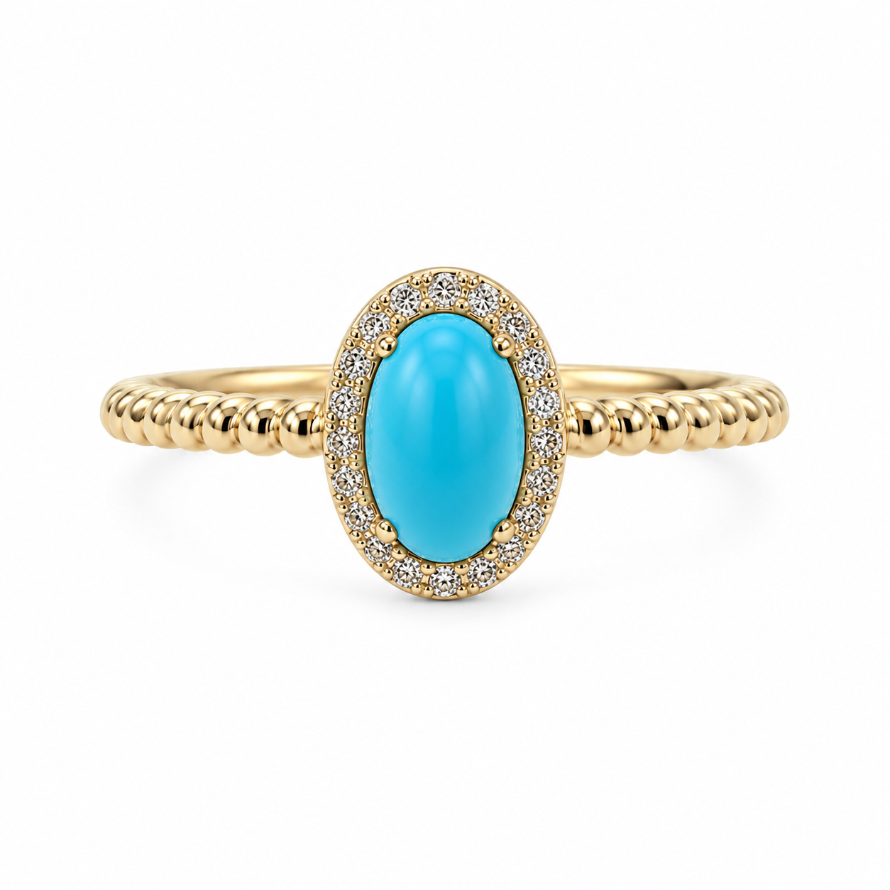 Azure Oasis Turquoise Rope Ring