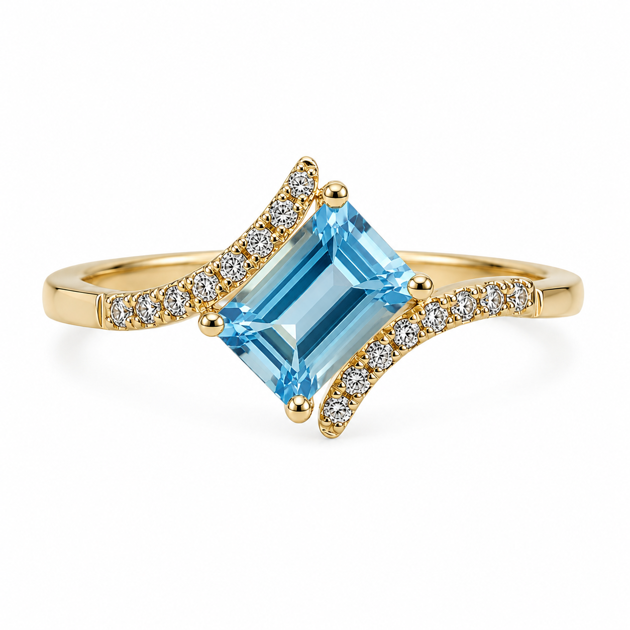 Clear Sky Blue Topaz Bypass Ring