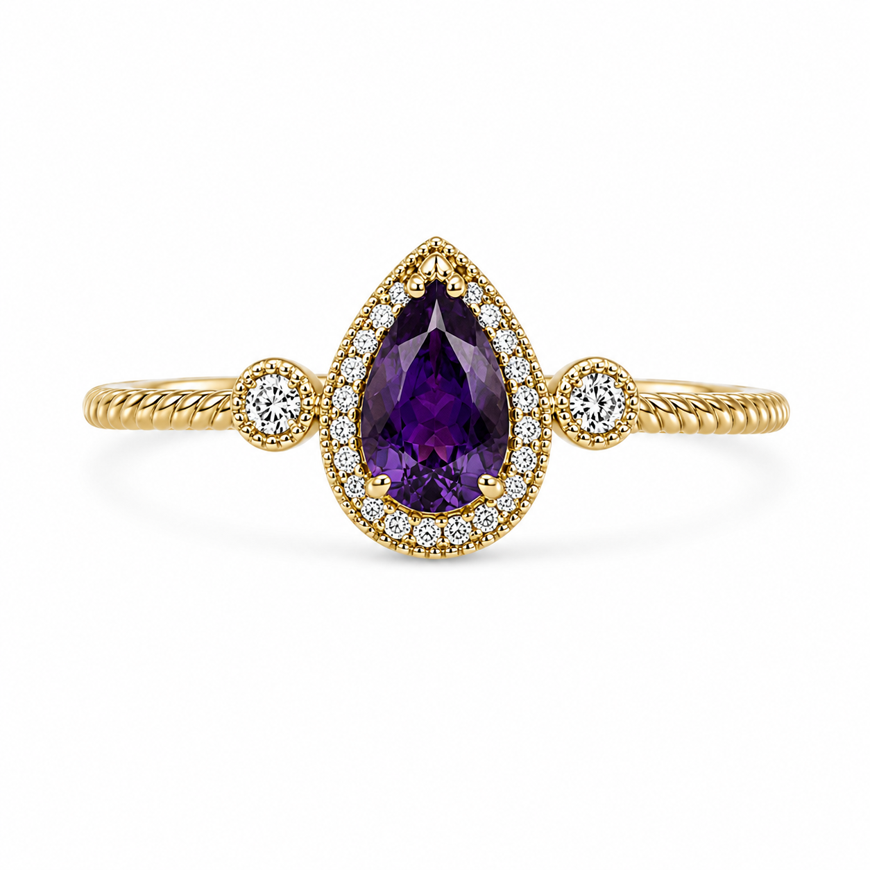 Royal Velvet Amethyst Halo Ring