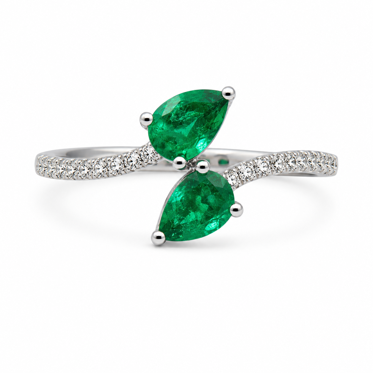Emerald Embrace Bypass Ring