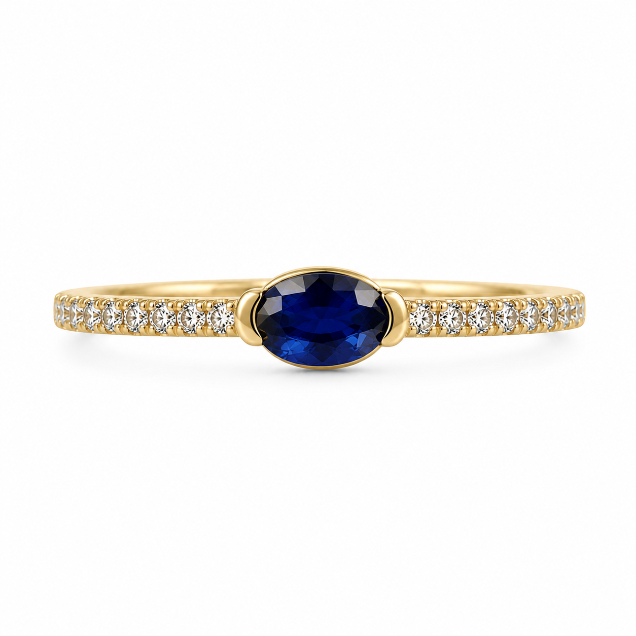 Sapphire Horizon East-West Ring