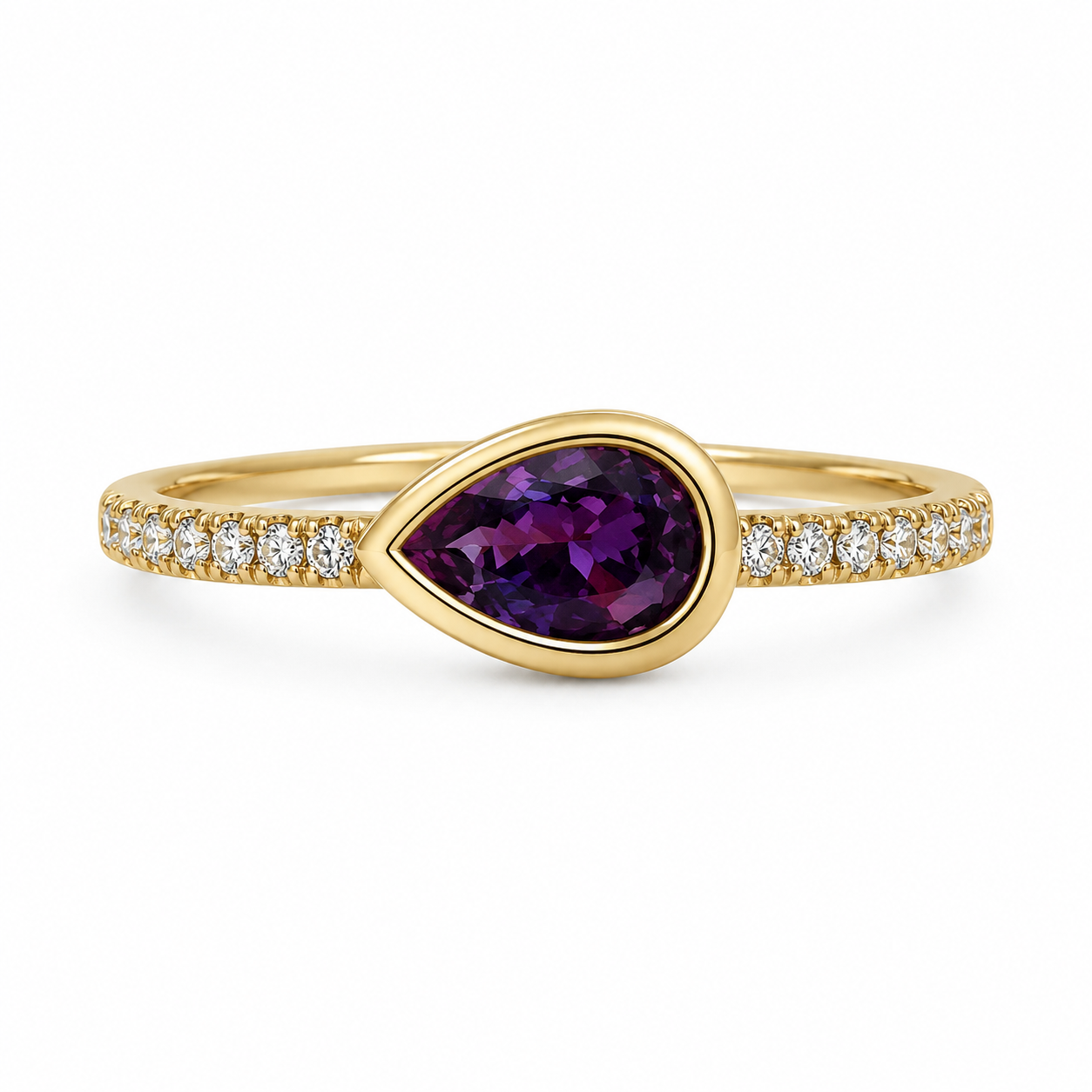 Twilight Velvet Alexandrite East-West Ring