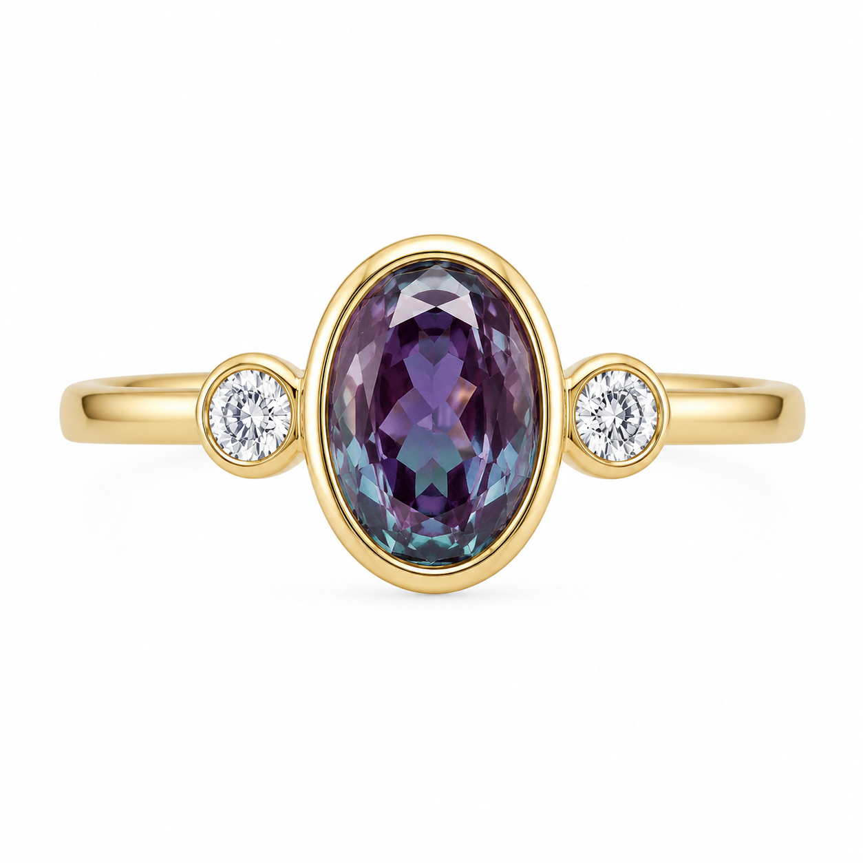 Chameleon Dreams Alexandrite Bezel Ring