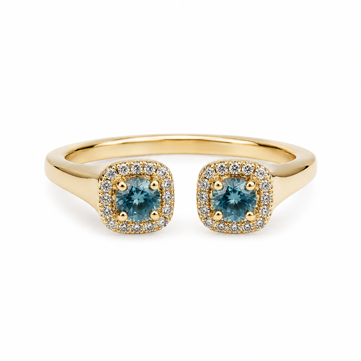 Open Cuff Blue Topaz Ring