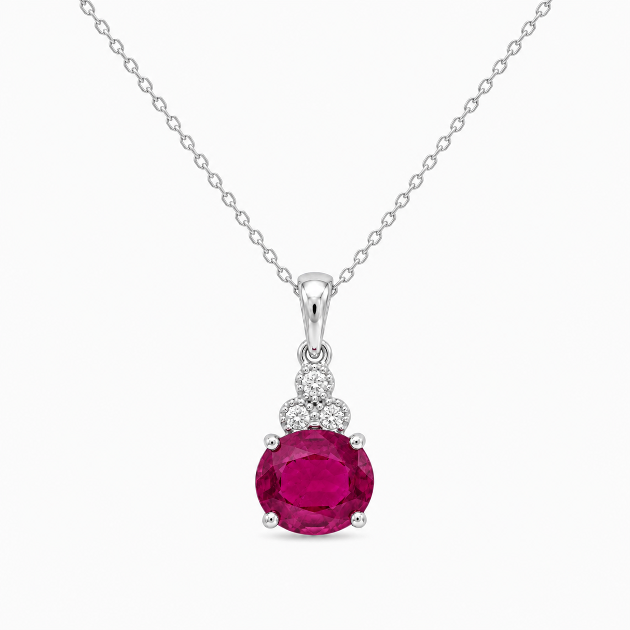 Scarlet Elegance Oval Ruby Pendant