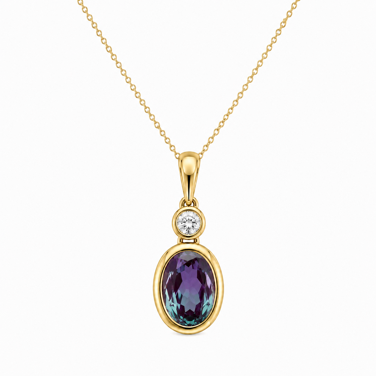 Chameleon Dreams Alexandrite Bezel Pendant