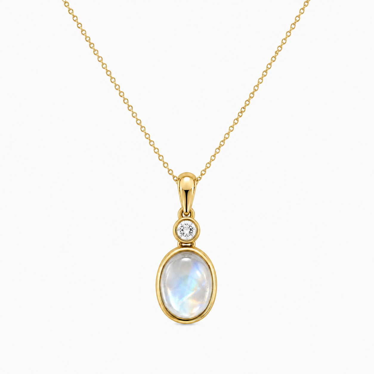 Moonlit Whispers Oval Moonstone Pendant