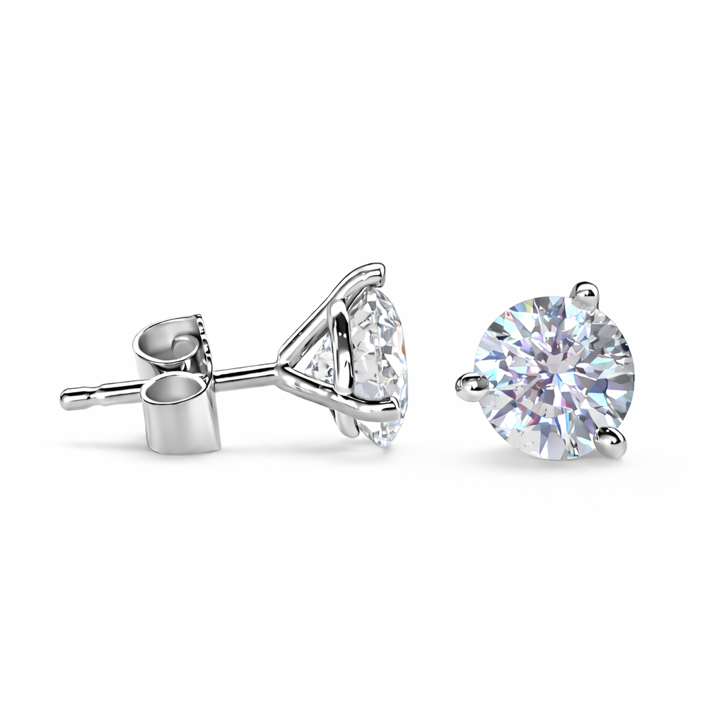 Solara Shine Round Martini Stud Earrings