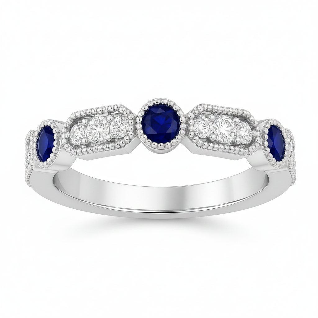 Midnight Pulse Sapphire Band