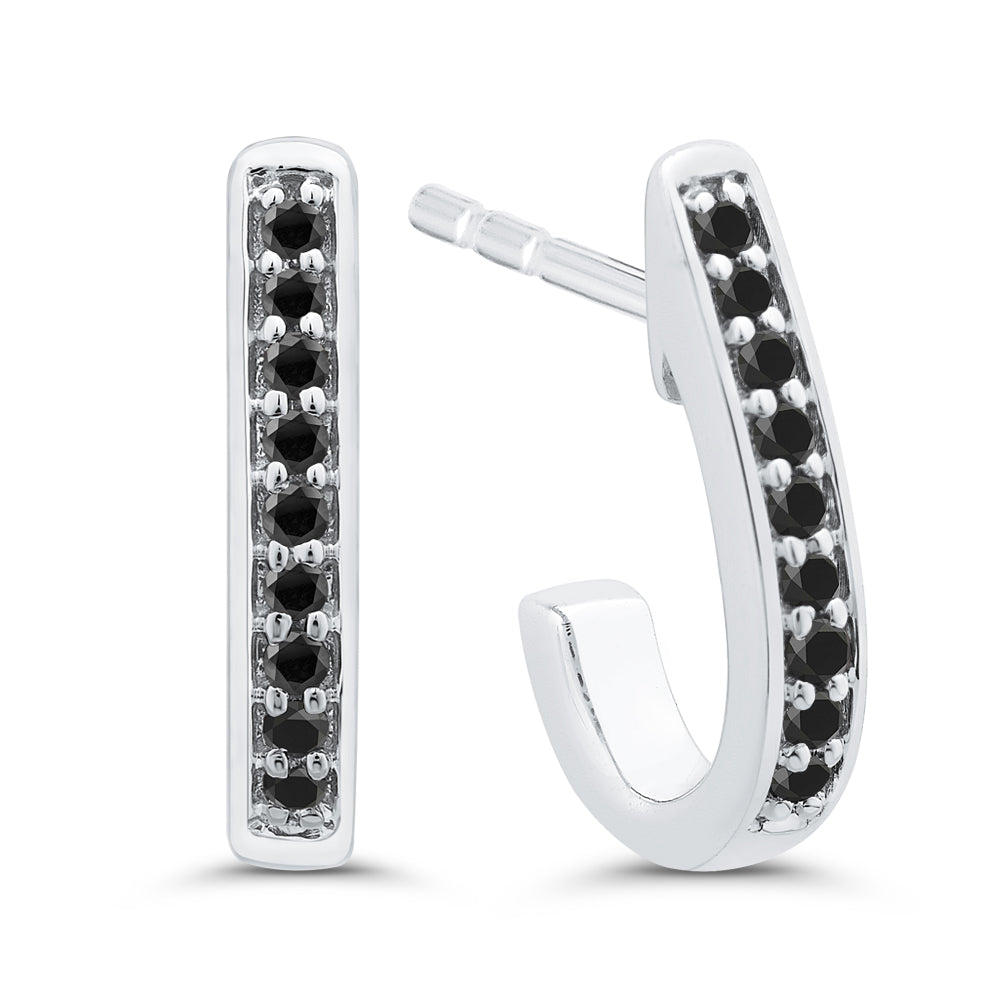 Black Ice Hoop Earrings