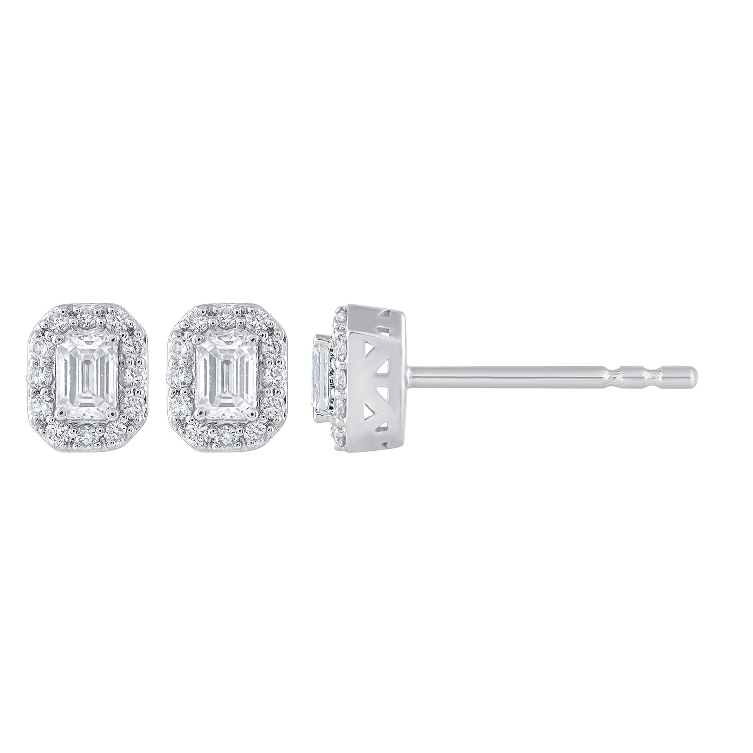 Diamond Halo Stud Earrings