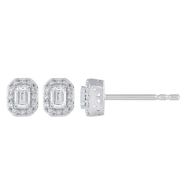 Diamond Halo Stud Earrings