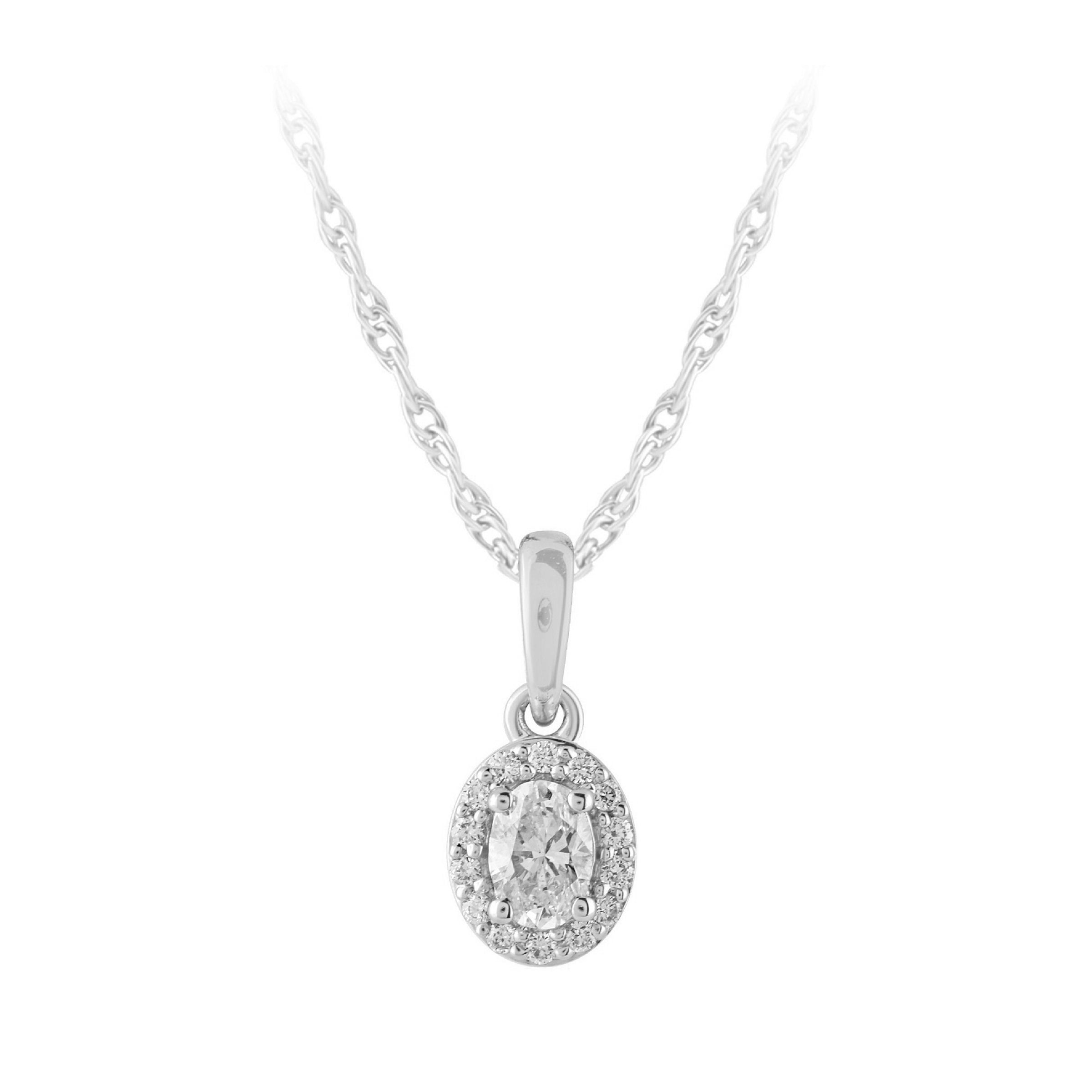 Iced Inferno Oval Halo Pendant