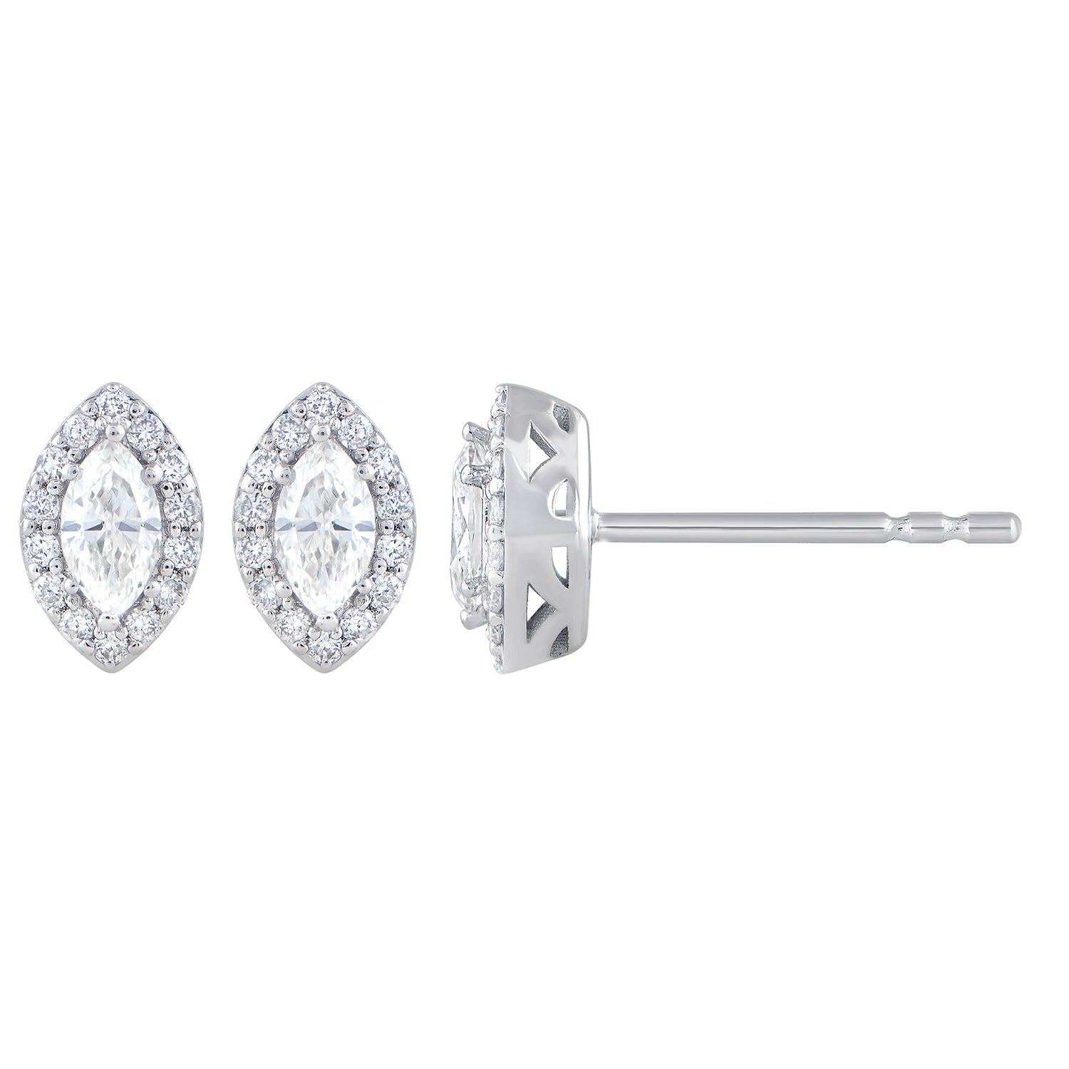 Diamond Halo Stud Earrings