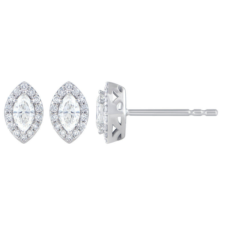 Diamond Halo Stud Earrings