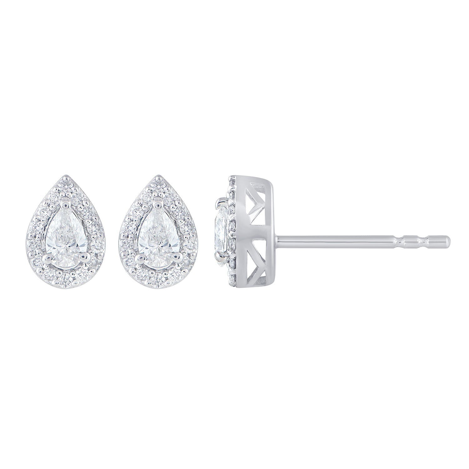 Diamond Halo Stud Earrings