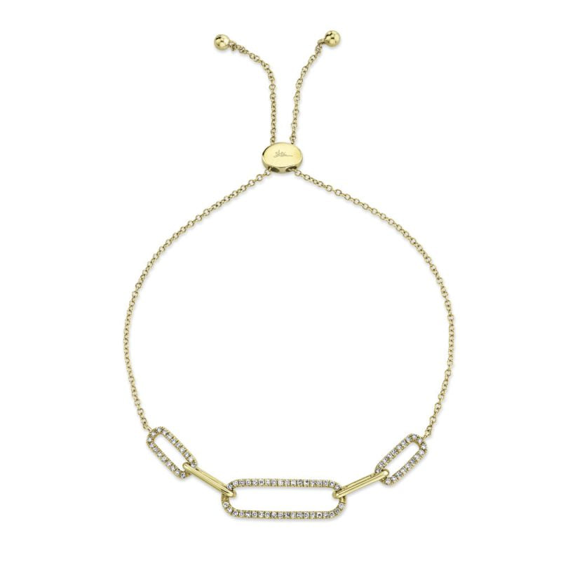 Shy Creation® Diamond Paperclip Link Bolo Bracelet