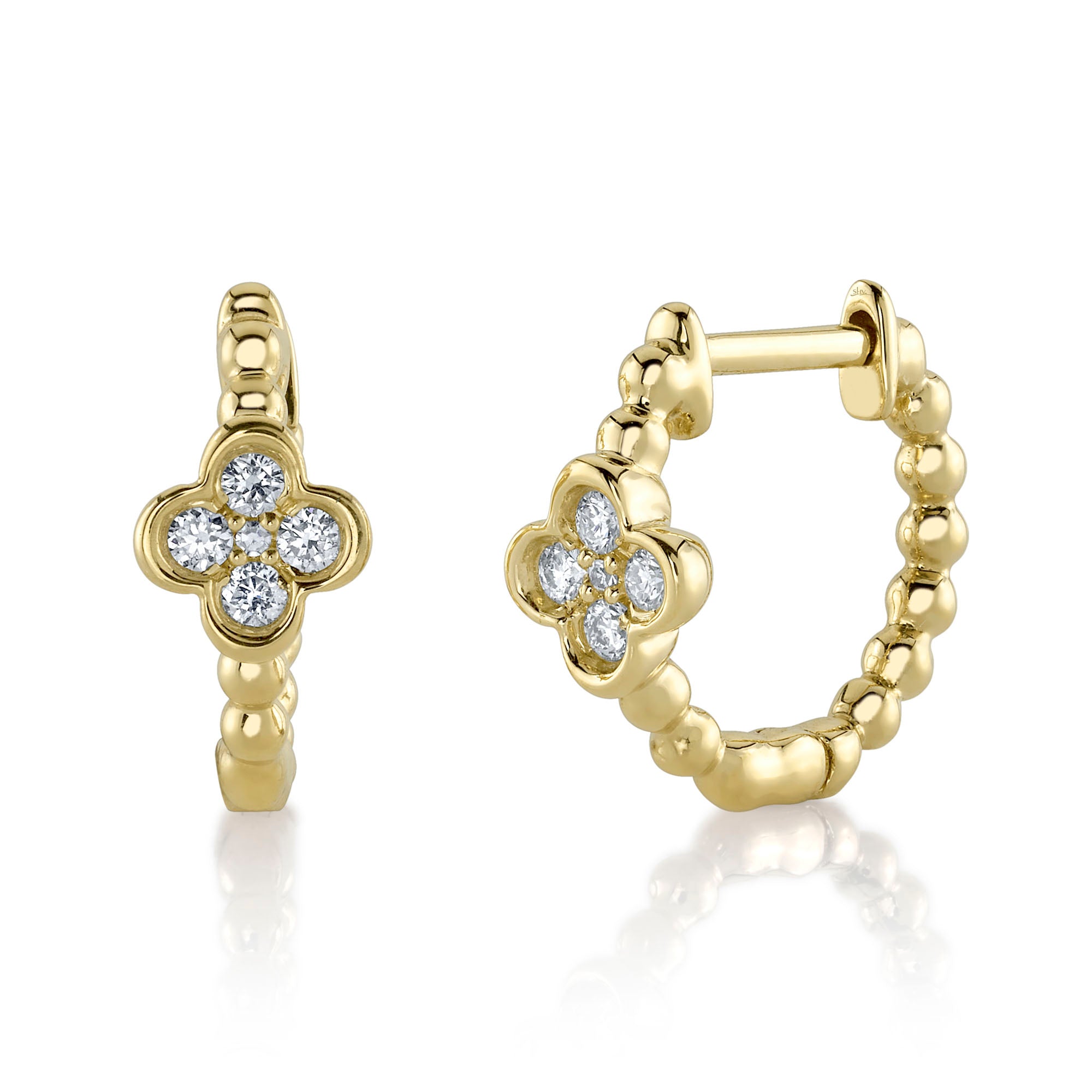 Shy Creation® Lucky Clover Huggie Hoop Earrings