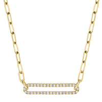 Shy Creation® Diamond Horizon Link Pendant Necklace