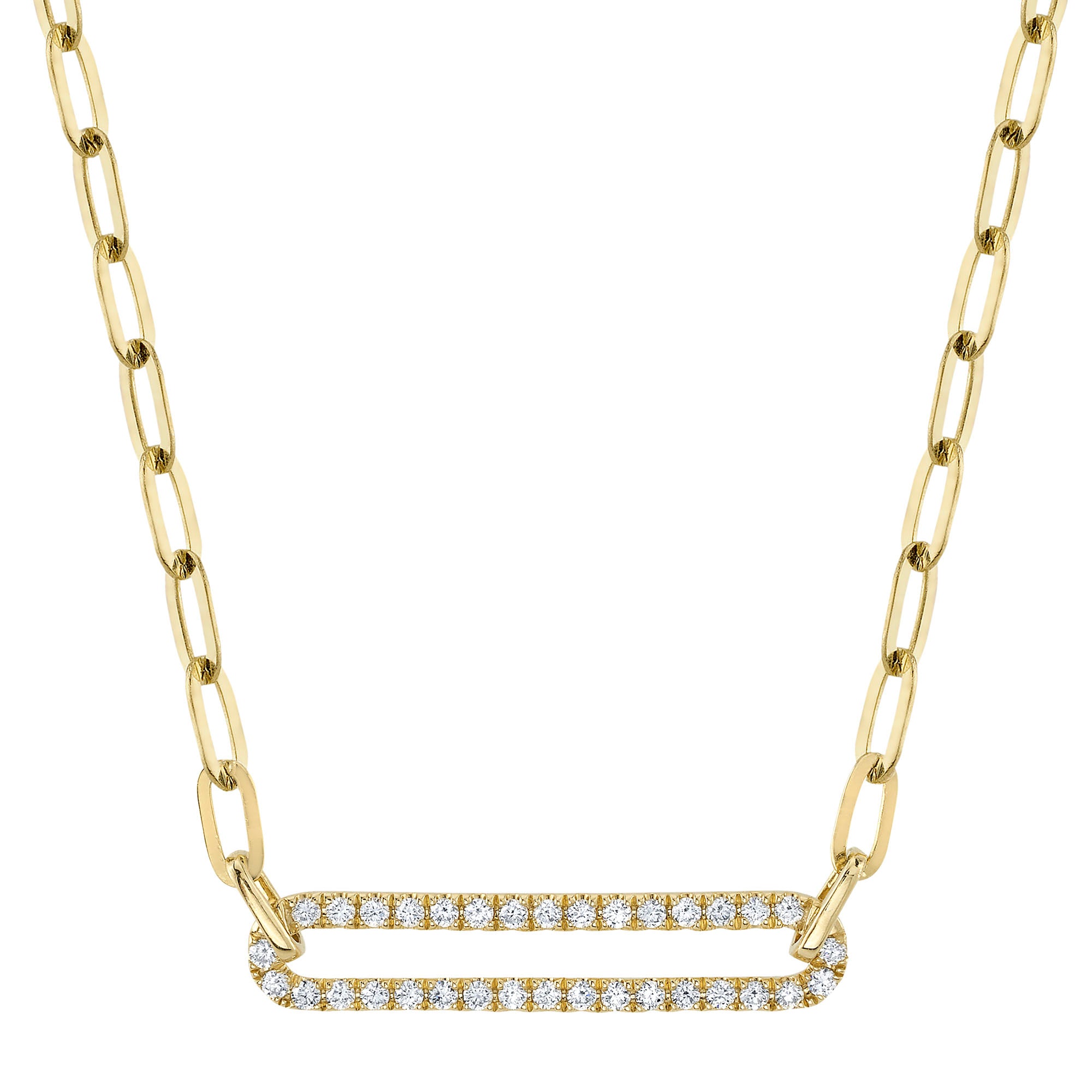 Shy Creation® Diamond Horizon Link Pendant Necklace