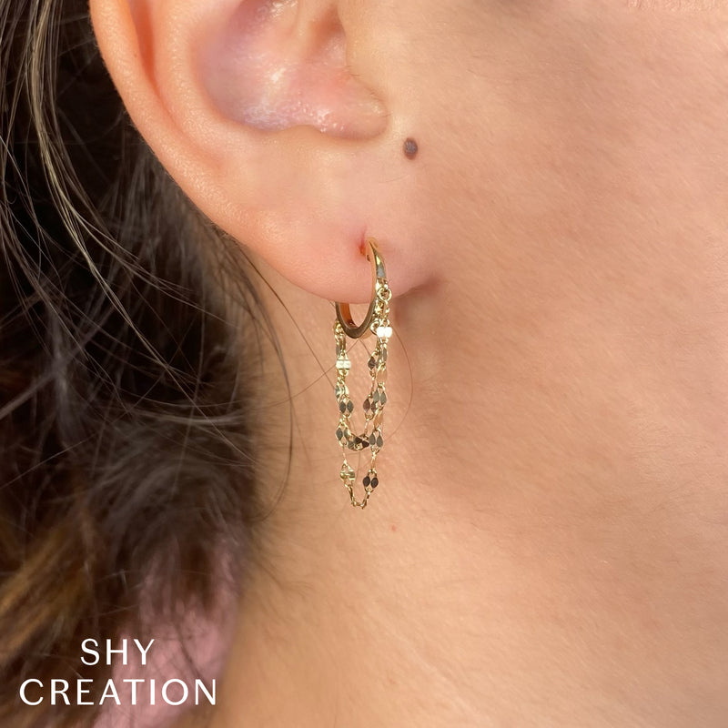 Shy Creation® Radiant Drape Huggie Earrings