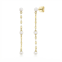 Shy Creation® Silkline Pearl Chain Earrings