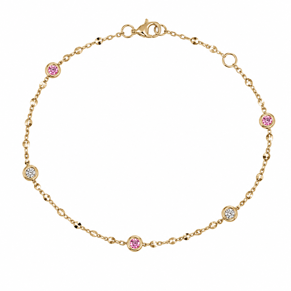 Shy Creation® Pink Sapphire Station Bracelet