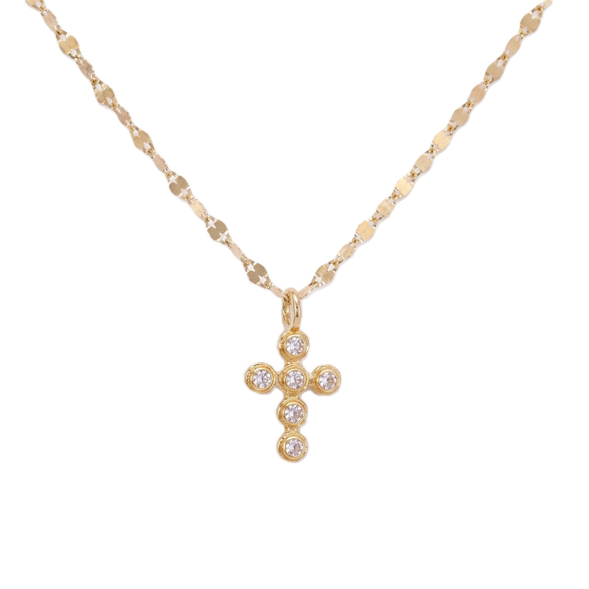 Shy Creation® Diamond Bezel Cross Necklace