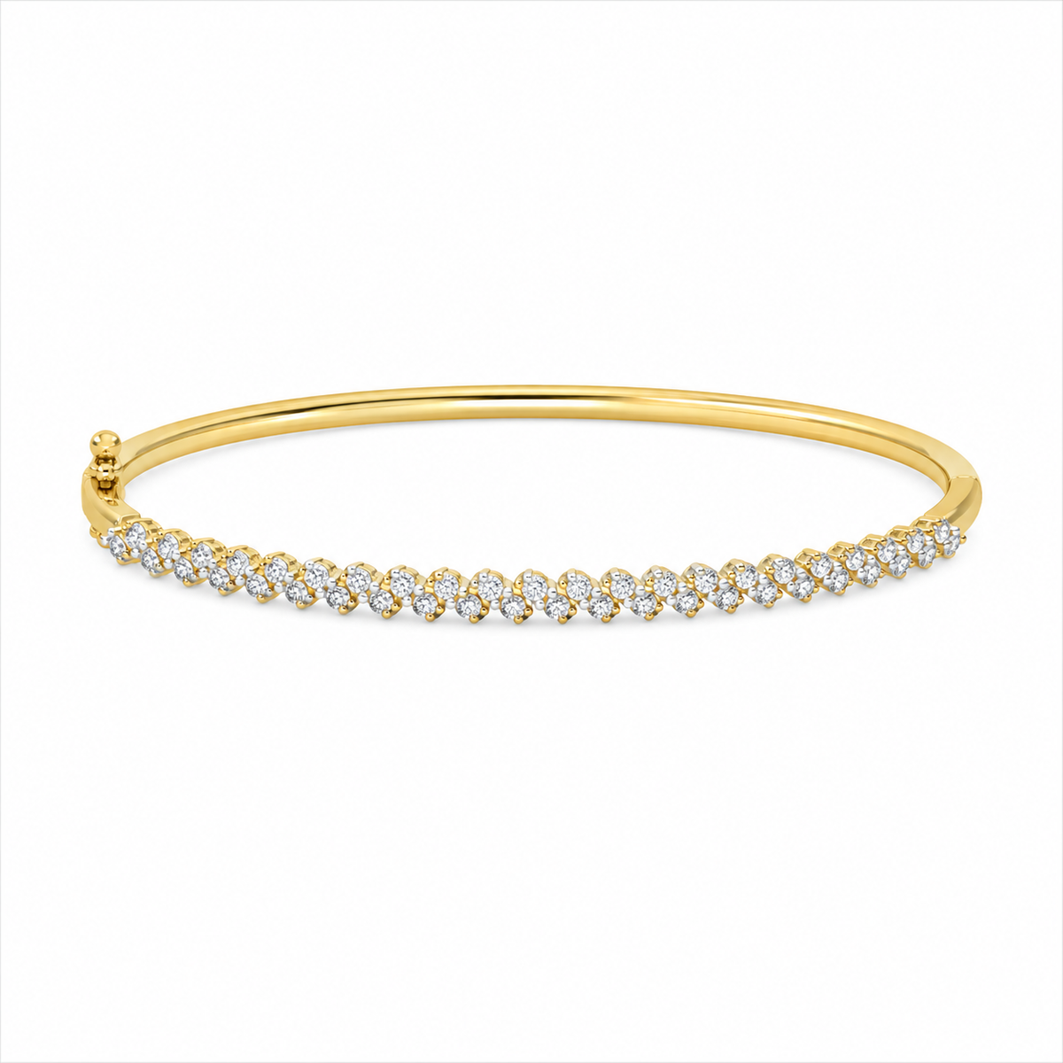 Shy Creation® Diamond Wave Bangle Bracelet