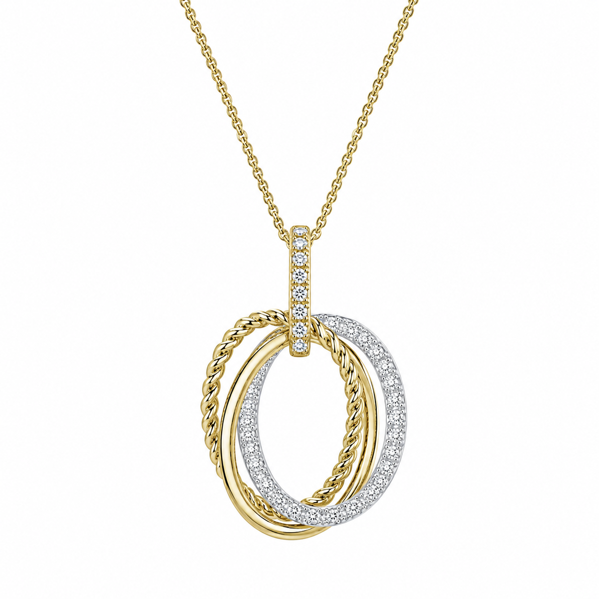 Shy Creation® Oval Stack Diamond Pendant