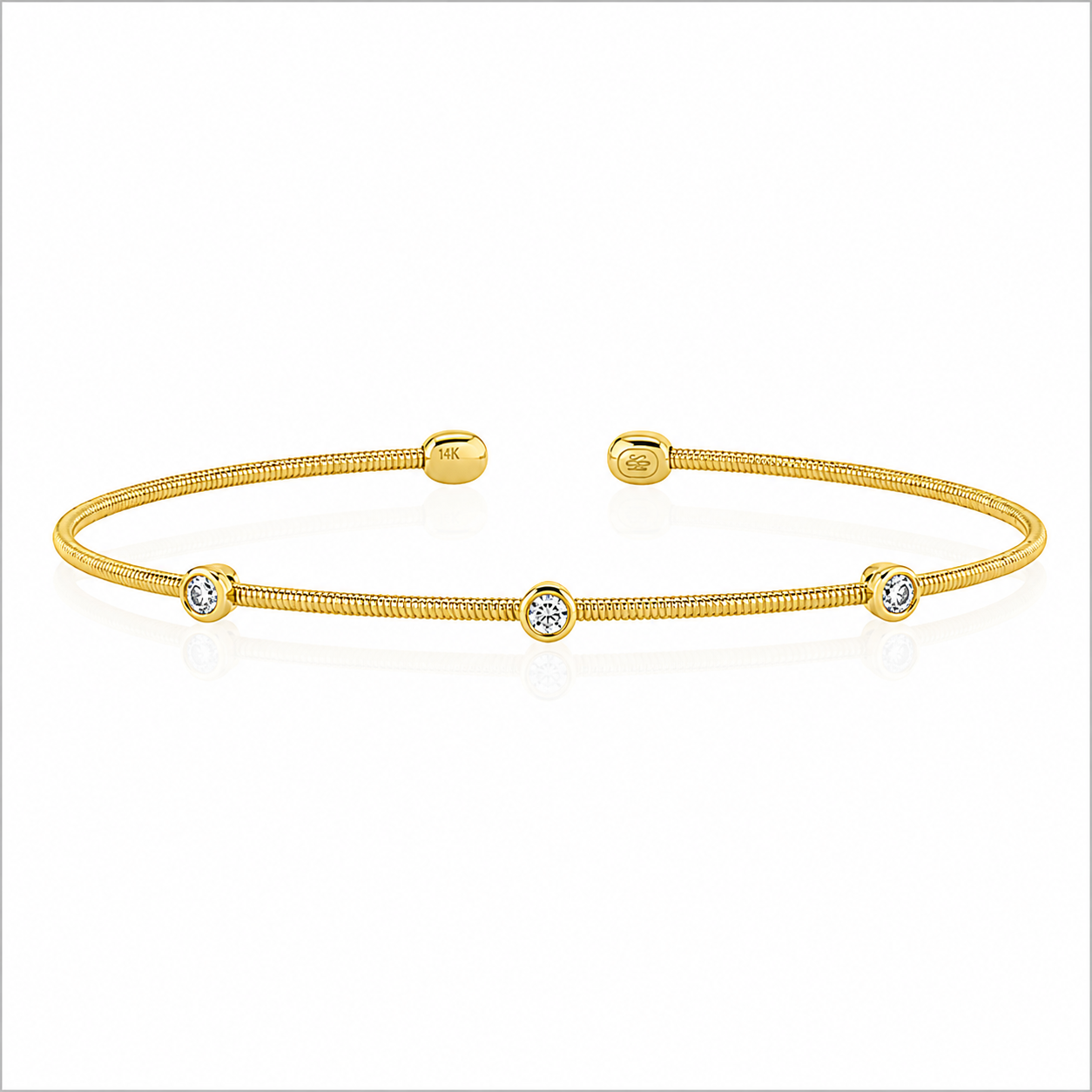 Shy Creation® Diamond Trio Bezel Bangle