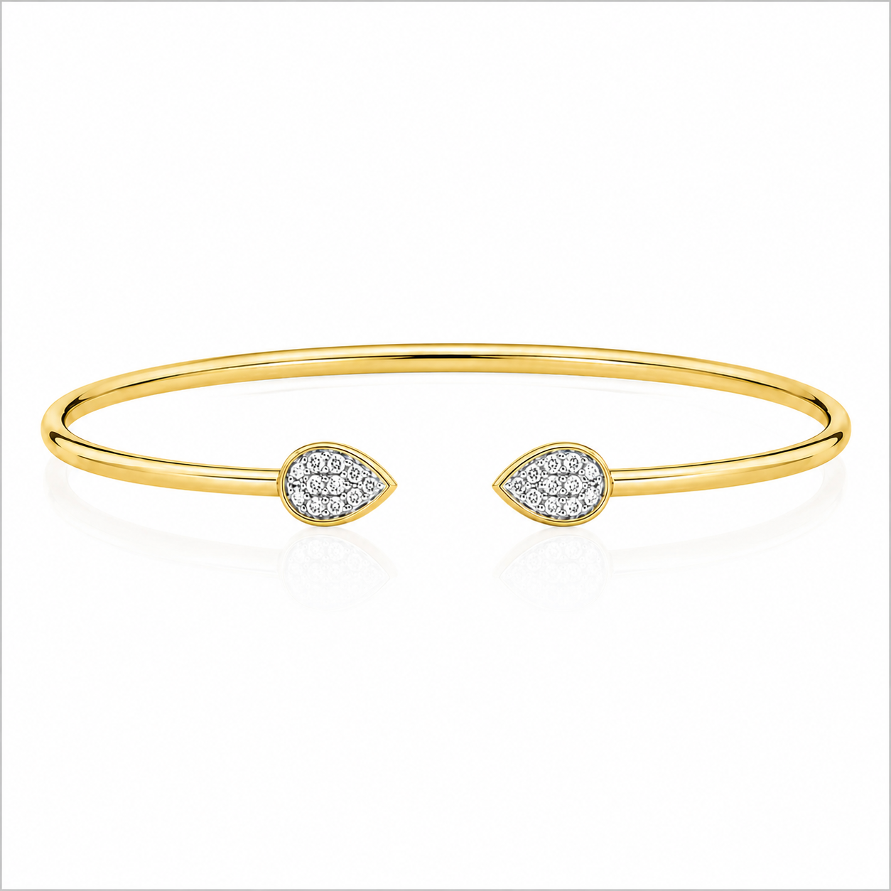 Shy Creation® Pear Cluster Diamond Cuff Bangle
