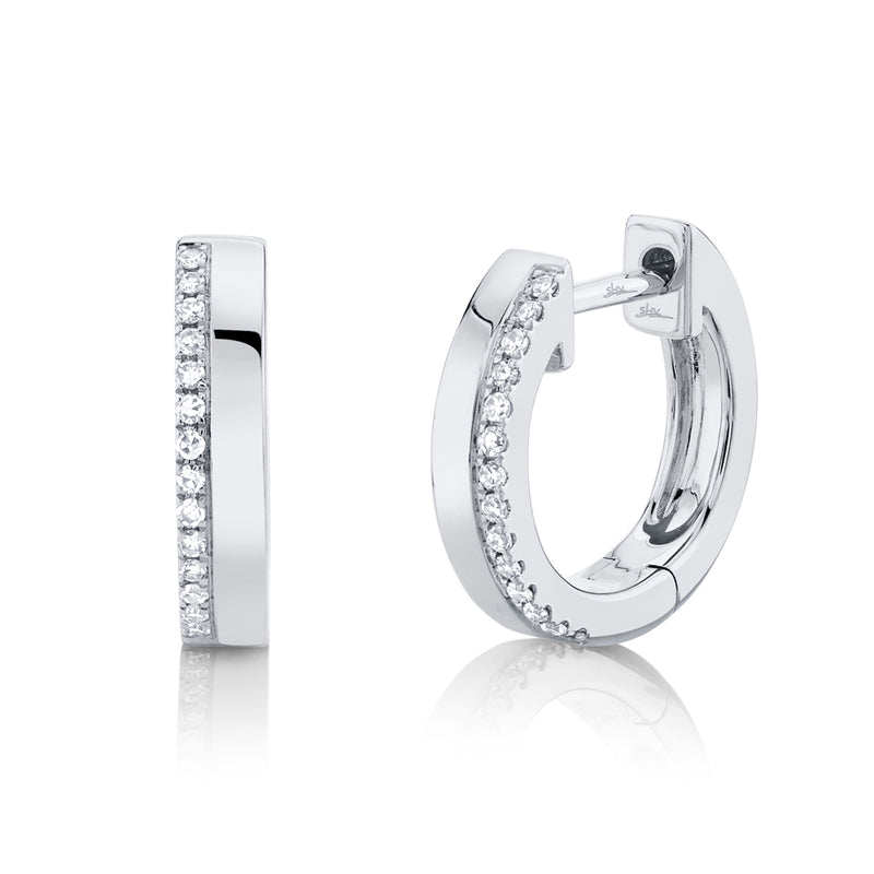 Shy Creation® Dual Edge Diamond Huggies