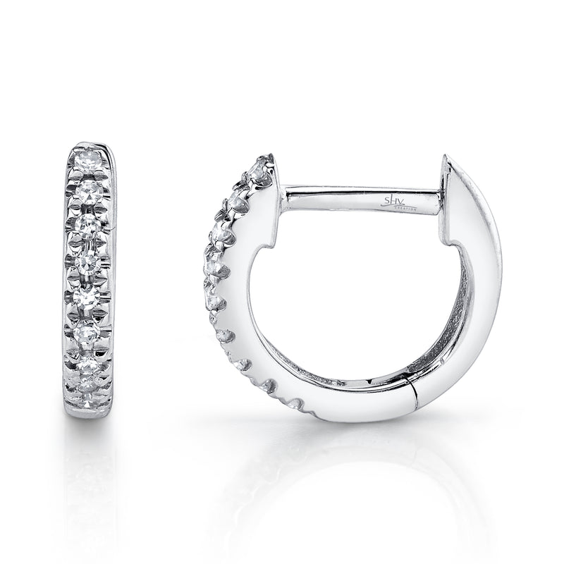 Shy Creation® Mini Diamond Huggie Hoops