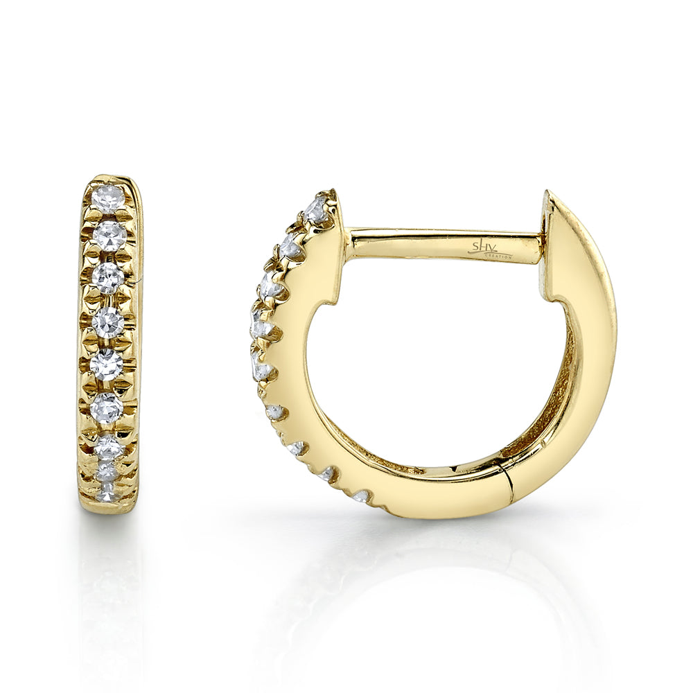 Shy Creation® Mini Diamond Huggie Hoops