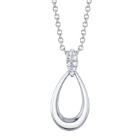 Shy Creation® Teardrop Twist Diamond Pendant