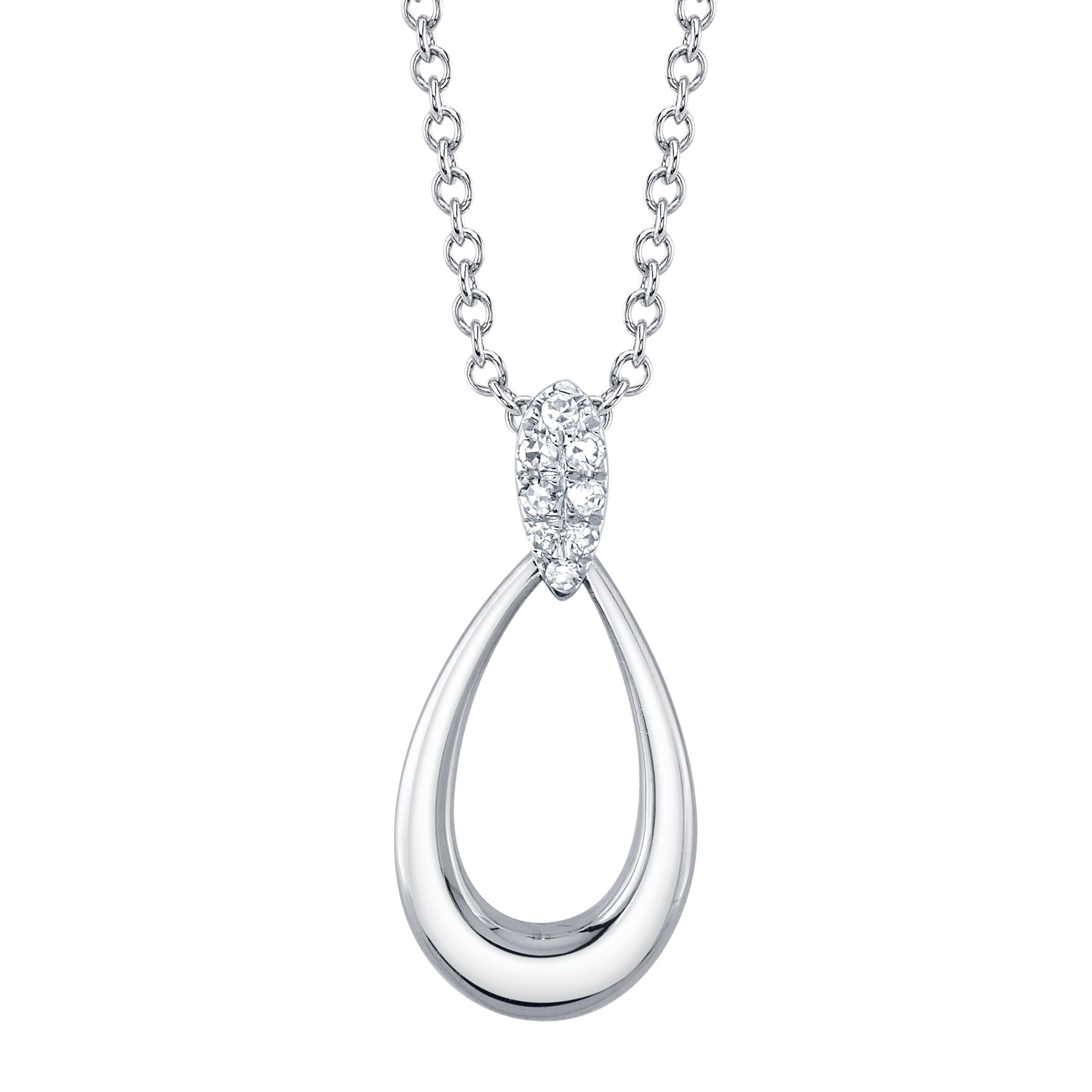 Shy Creation® Teardrop Twist Diamond Pendant