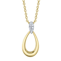 Shy Creation® Teardrop Twist Diamond Pendant