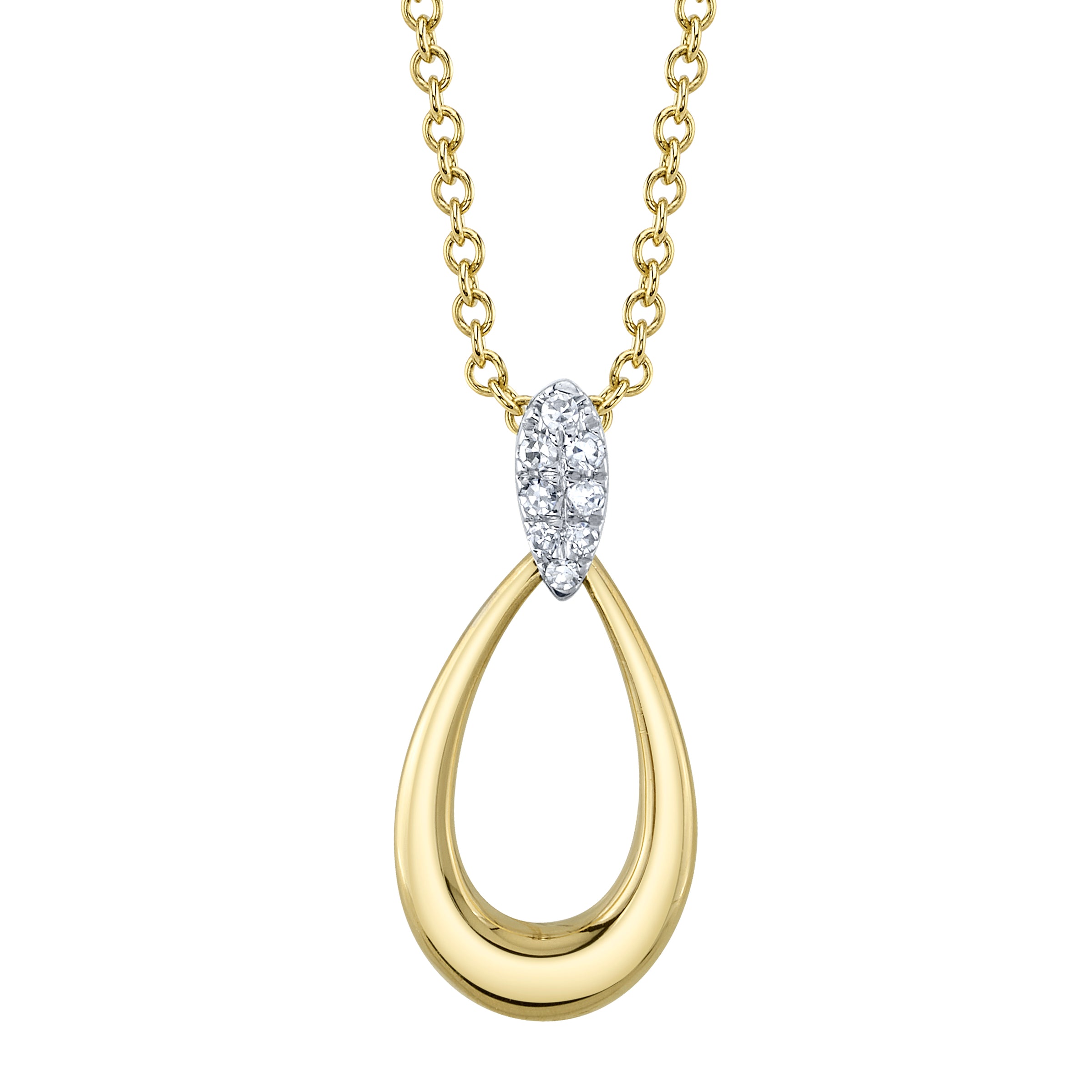 Shy Creation® Teardrop Twist Diamond Pendant