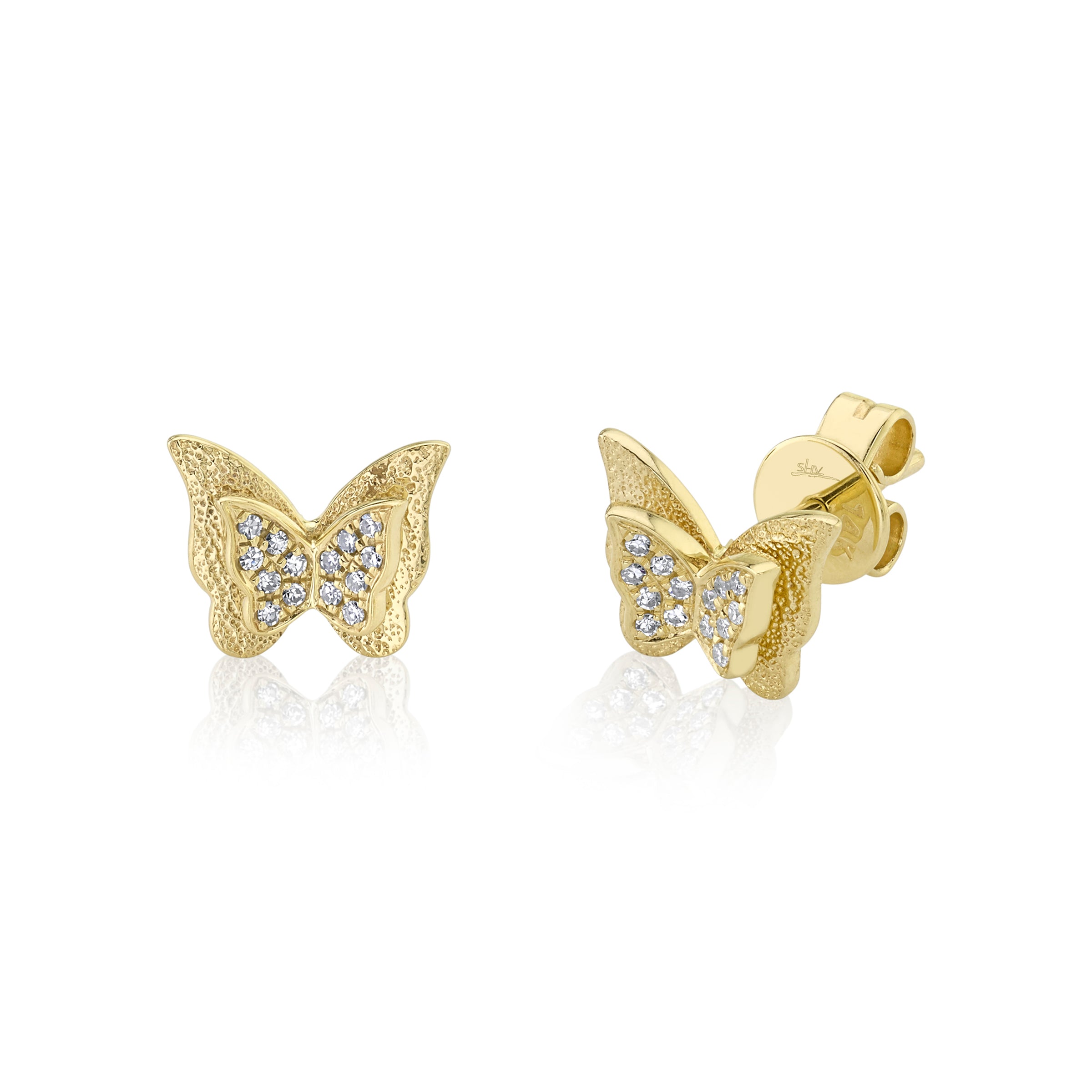 Shy Creation® Diamond Butterfly Stud Earrings